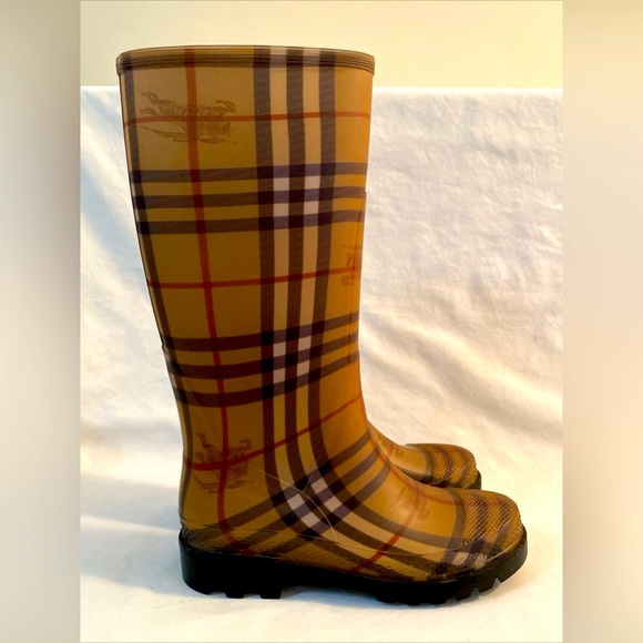 Burberry Shoes - Burberry WOMEN’S CHECK RUBBER RAIN BOOTS EUR 36 UK 3.5 US 5.5 VGC Made in ITALY!